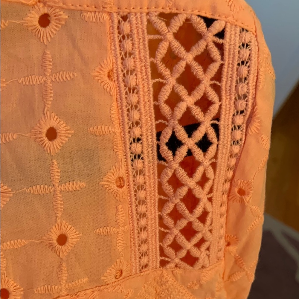 Ruby Rd. Orange Embellished Button Down Shirt - Picture 5 of 6